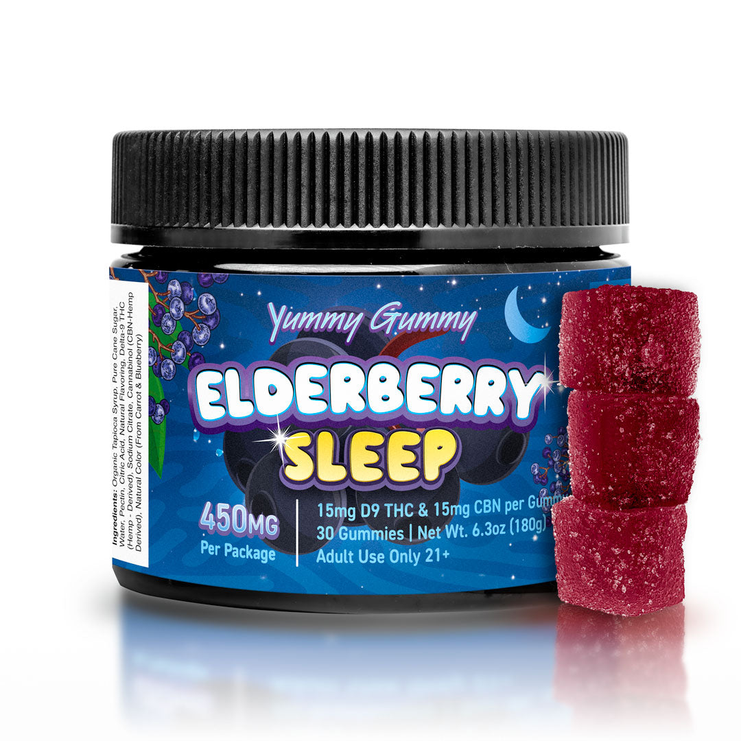 Yummy Gummy Sleep 900MG - Elderberry D9 Gummies - Indica